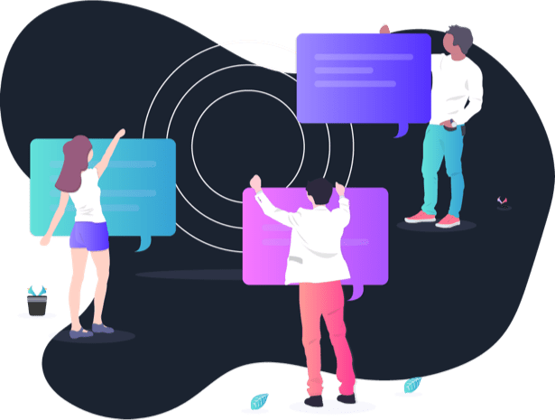 illustraion represents people chatting