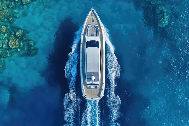 yacht floating on sea water